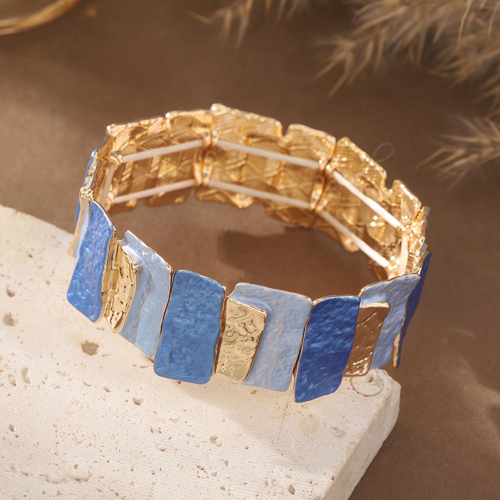 Women's Bohemian Geometric Elastic Adjustable Bangle, Trendy Design